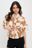 Terracotta Drift Button-Down Shirt