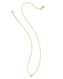 Mini Ari Heart Gold Satellite Short Pendant Necklace in Bubblegum Opal