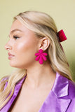 HELLO EDIE // Beaded Fan Earring PINK