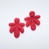 HELLO EDIE // Beaded Fan Earring RED