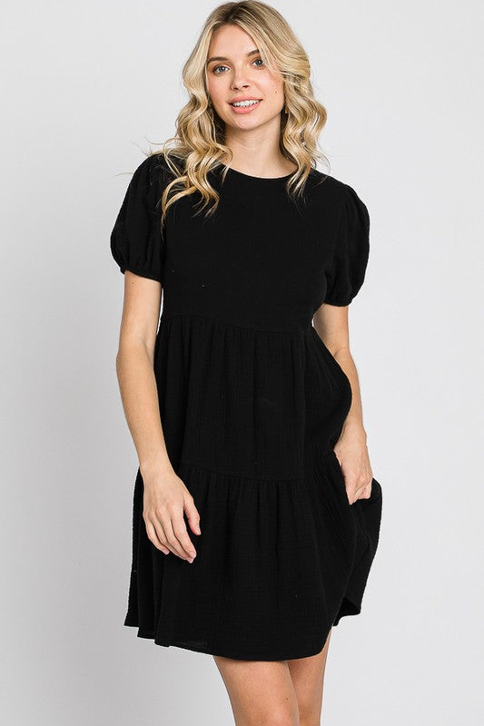 Black Gauze Dress // curvy
