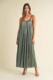 Olive Pleat Jumpsuit