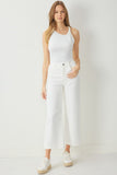Tara Wide Leg Pant // white