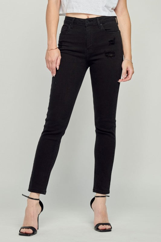 High Rise Slim Straight Denim
