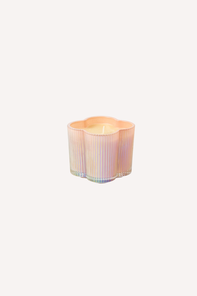 SWEET GRACE // Pink Flower Ribbed Candle