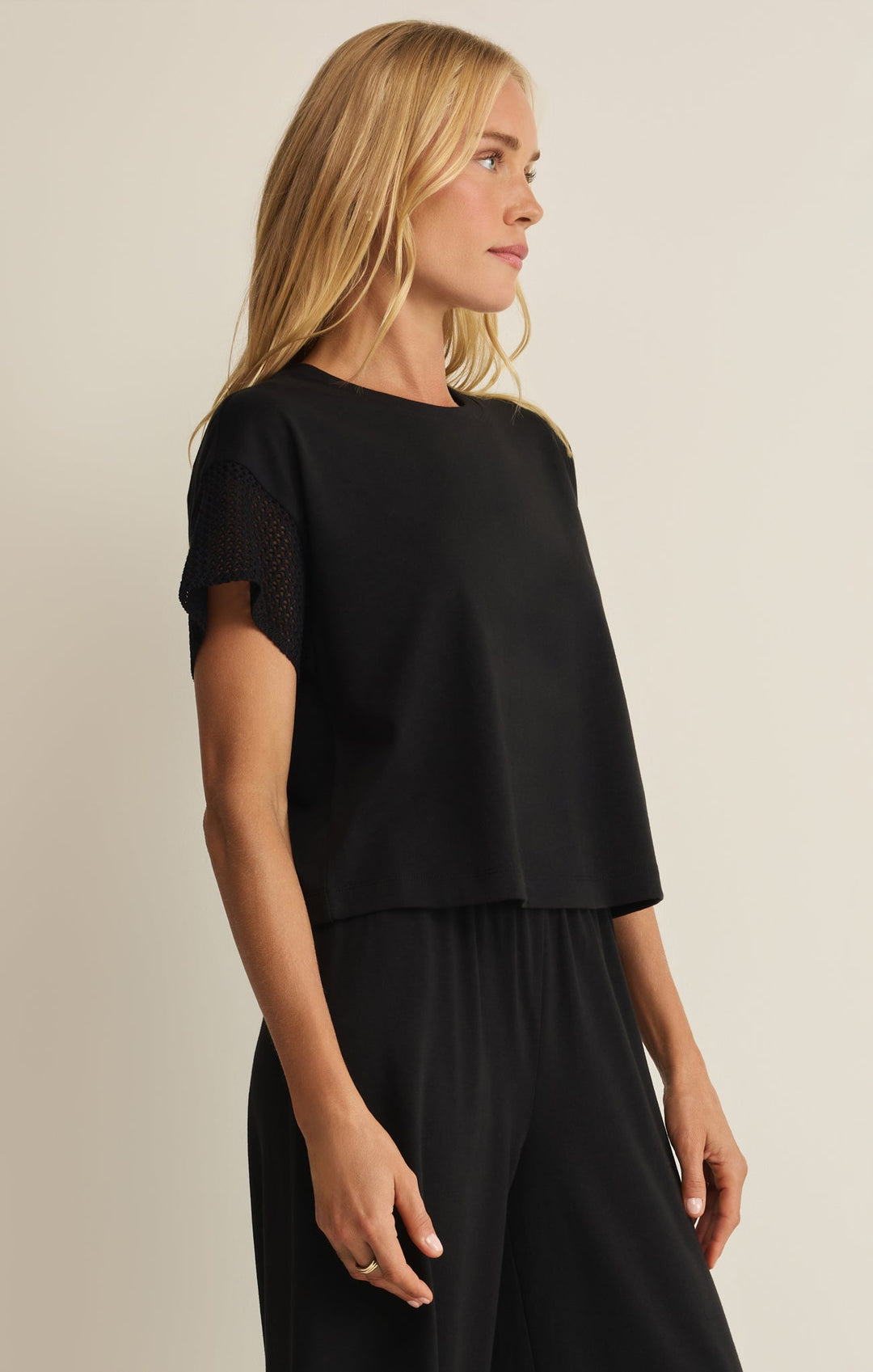 Banyan Crochet Top in Black