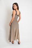 Ribbed Striped Midi Dress