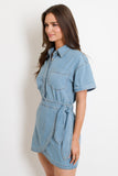 Denim Wrap Skirt Mini Dress