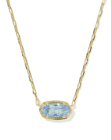 Elisa Luxe Pendent Necklace in Light Blue