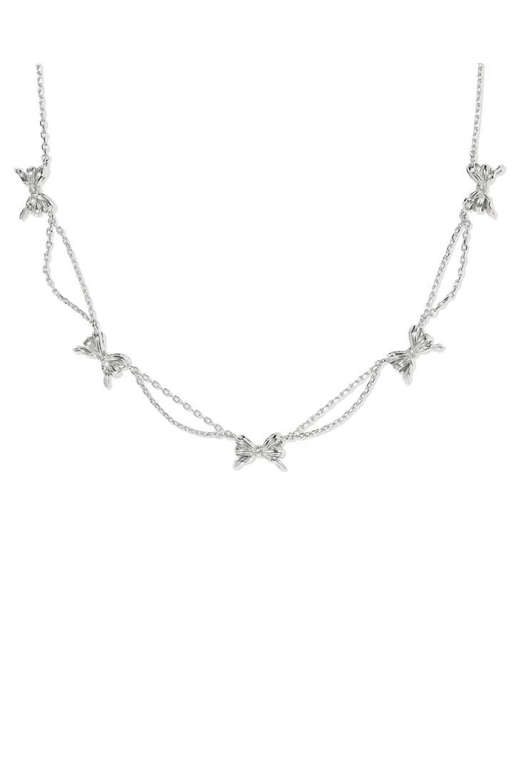 Bow Silver Strand Necklace