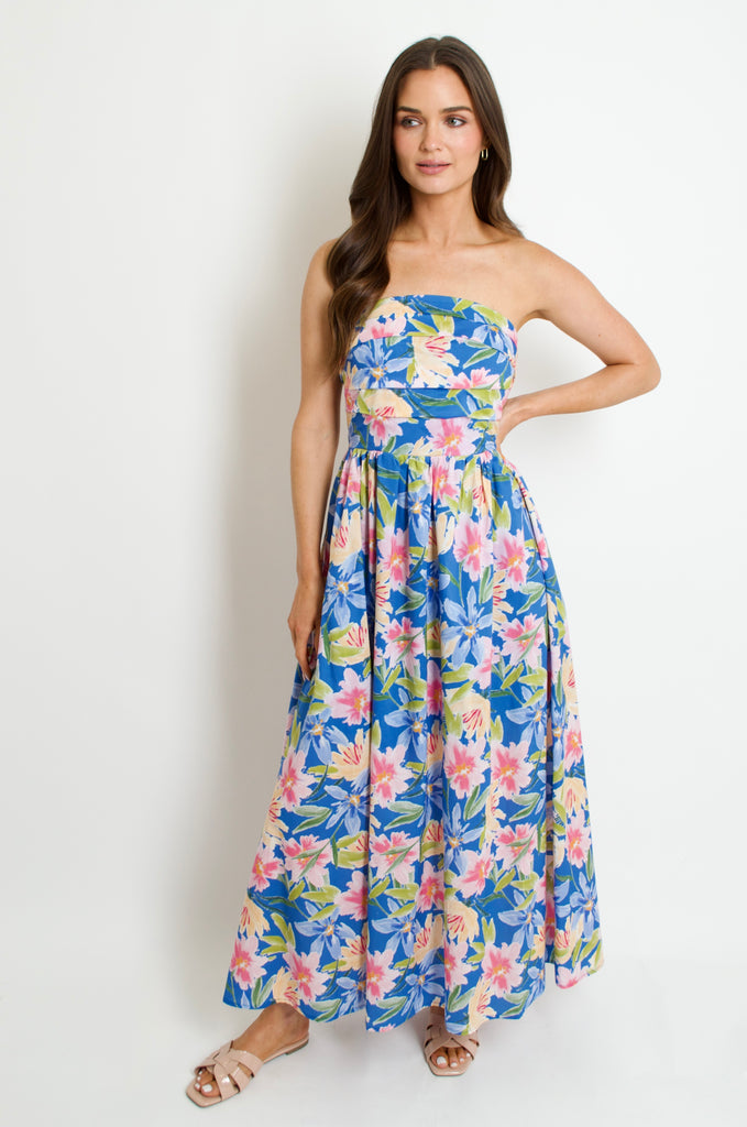 Sunset Petal Sky Maxi Dress