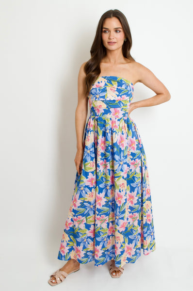 Sunset Petal Sky Maxi Dress