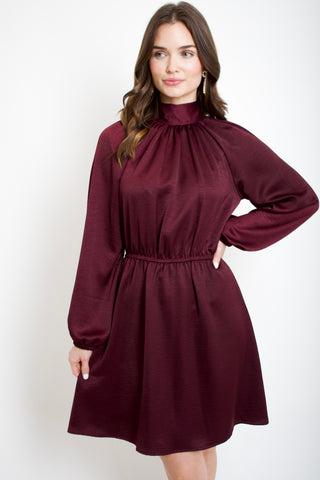 Merlot Satin Dress