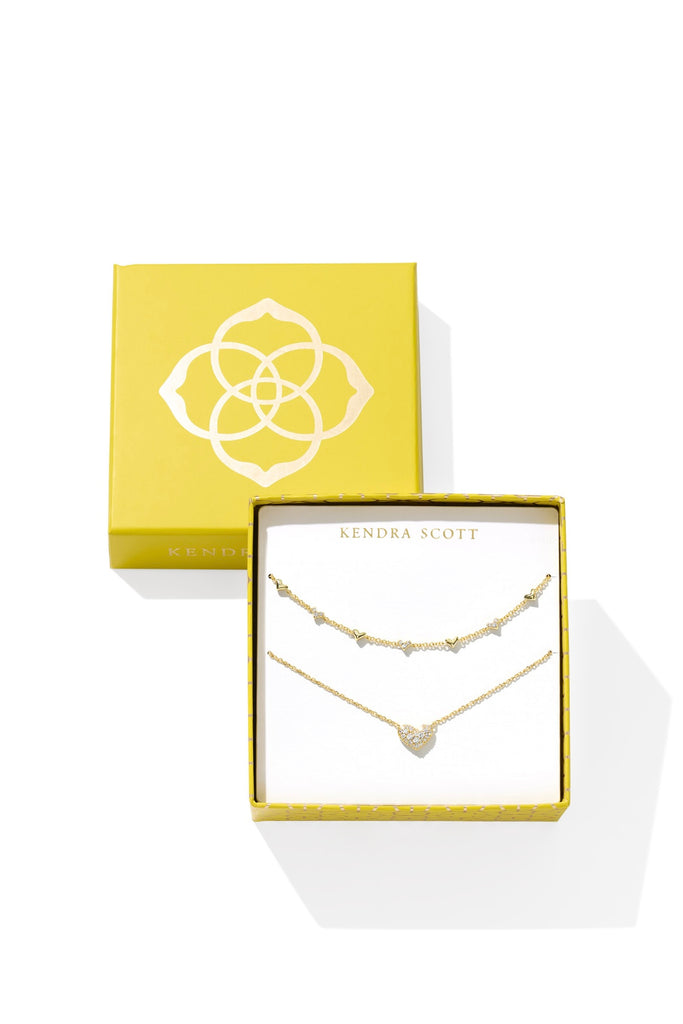 Ari and Haven Pavé Heart Necklaces