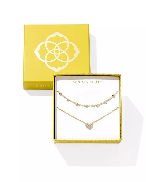 Ari and Haven Pavé Heart Necklaces
