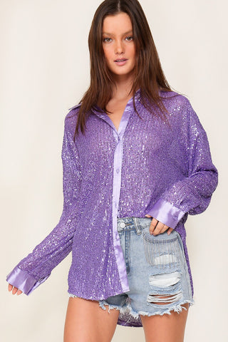 Hazey Sequin Top