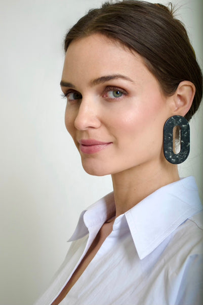 Resin Oval Earrings