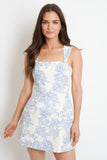 Garden Sketch Romper // blue