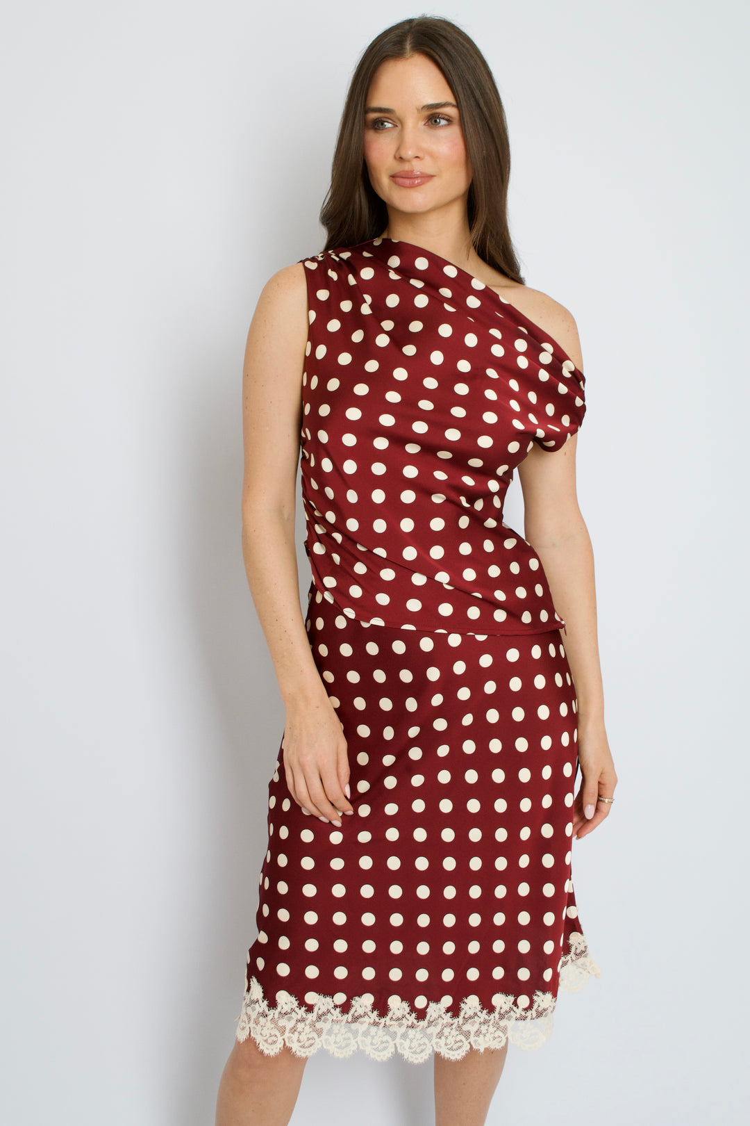 Sadie Bias Lace Trim Skirt