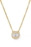 Bella Short Pendent Necklace in Gold White