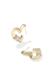 Emery Heart Gold Hoop Earrings
