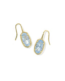 Lee Luxe Drop Earrings in Gold Light Blue CZ