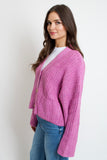 Loop Knit Cardigan // fuschia purple