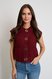 Zoey Knit Vest // wine