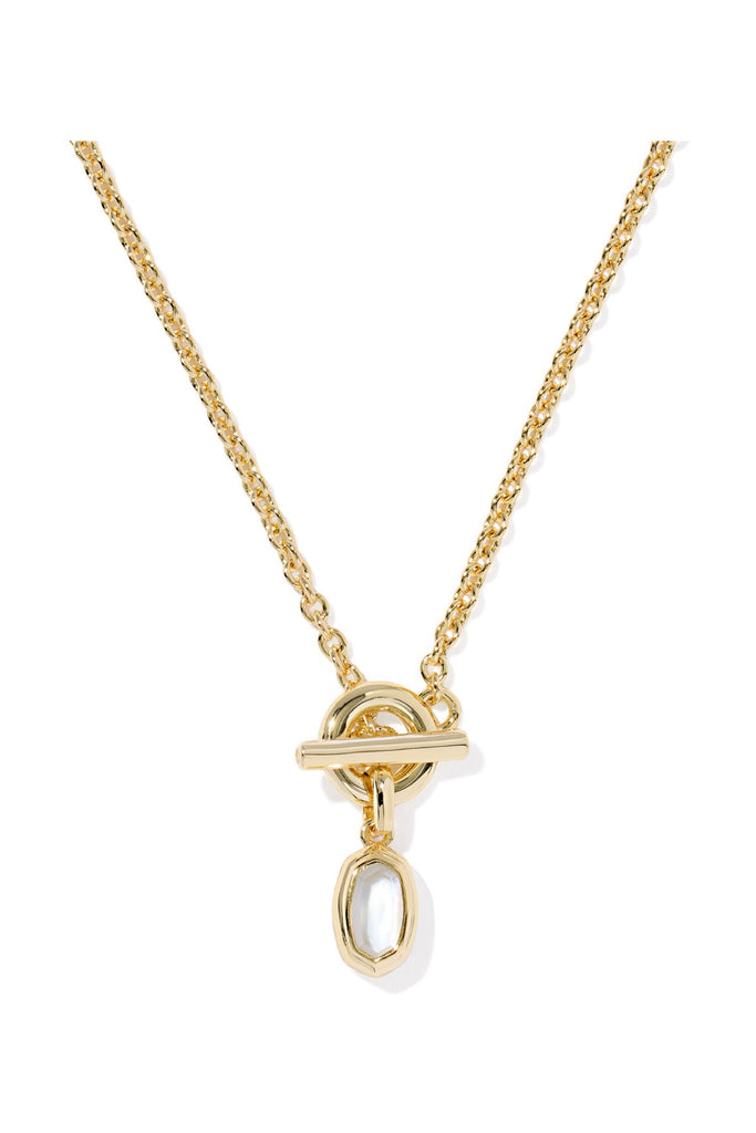 Mini Elisa Toggle Necklace Gold- Ivory