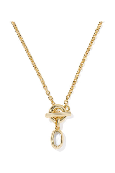 Mini Elisa Toggle Necklace Gold- Ivory