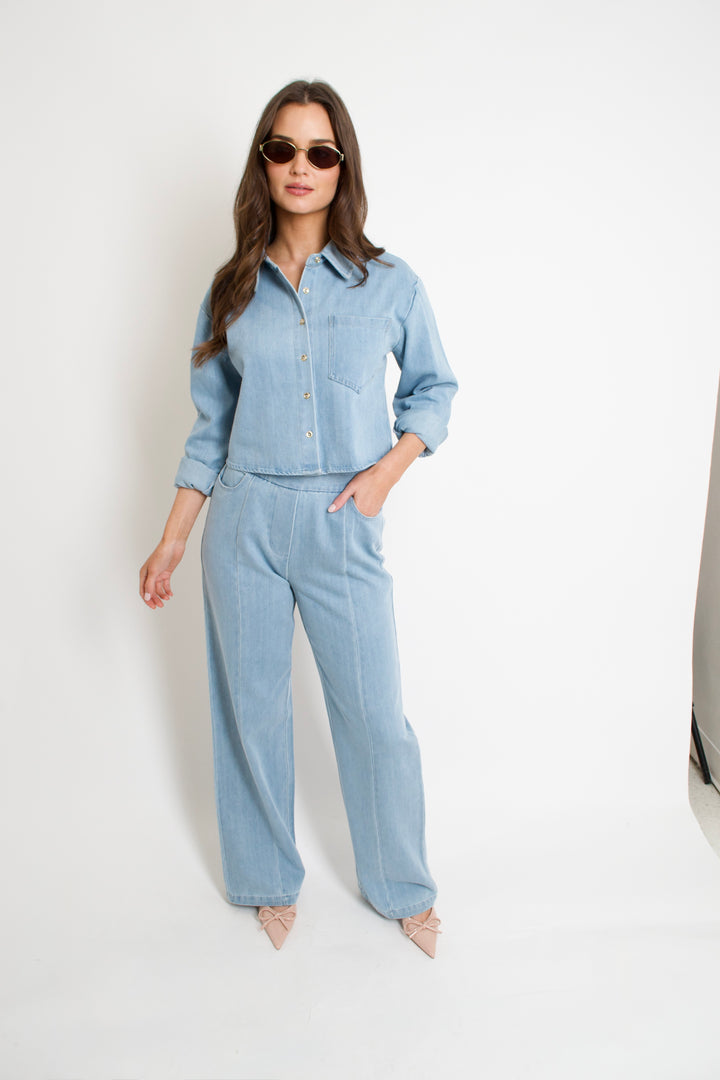 The Cropped Denim Shirt