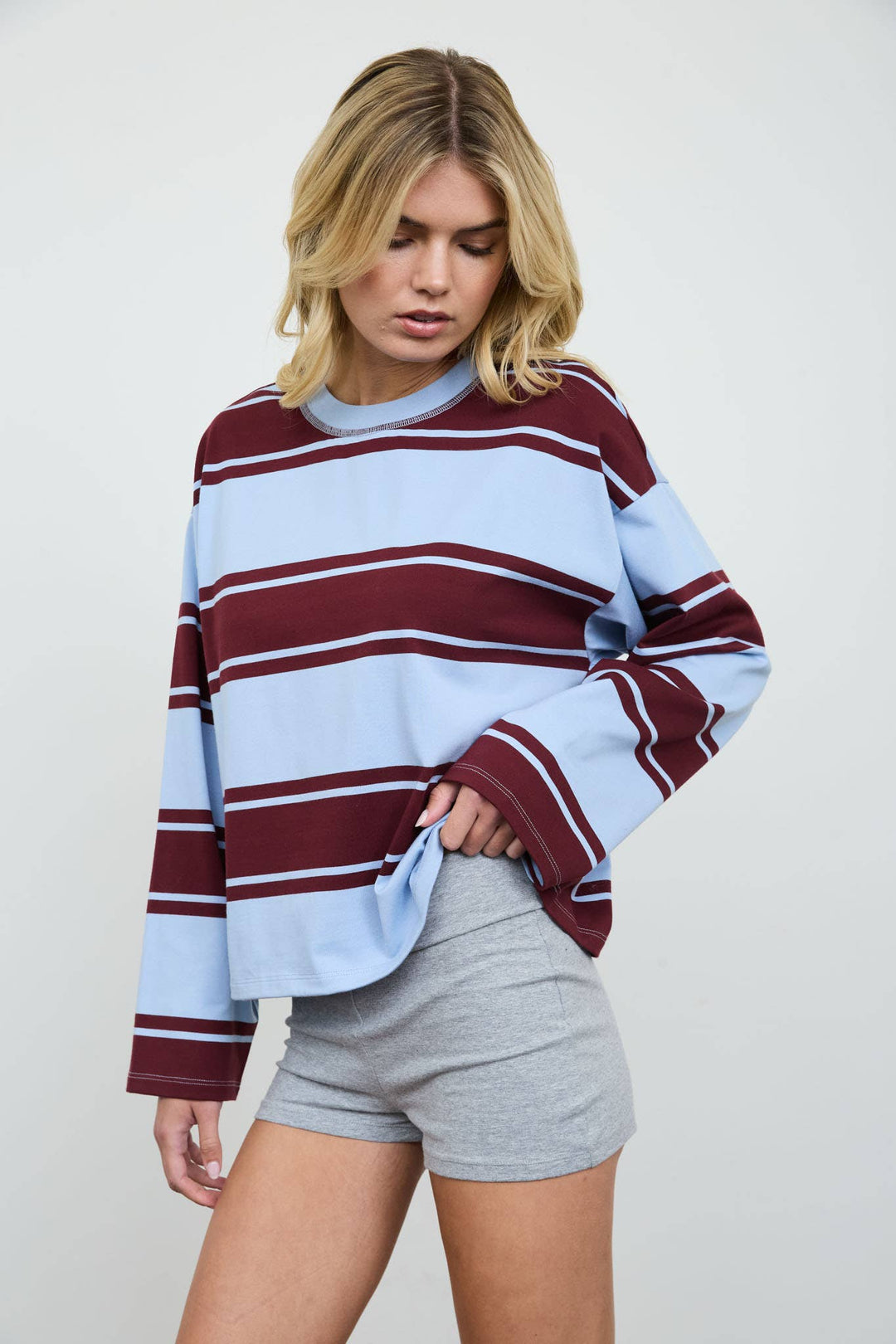 Rugby Stripe Tee // wine
