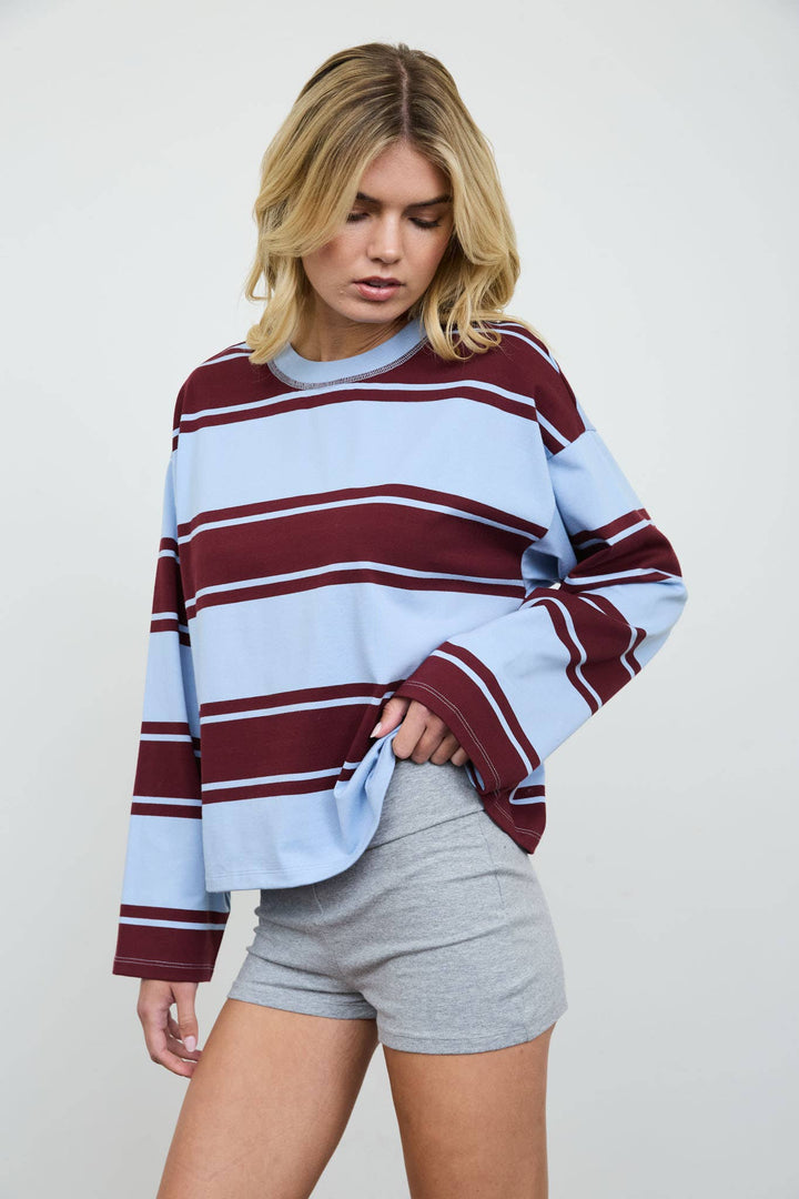 Rugby Stripe Tee // wine