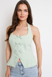 Clementine Bow Vest // mint