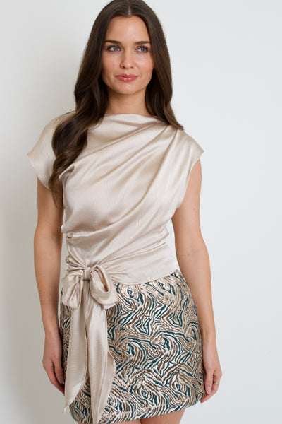 Champagne Satin Top