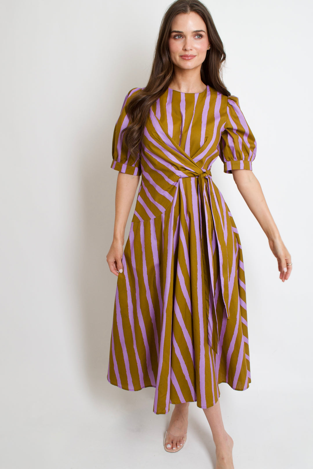 Abstract Stripes Maxi Dress