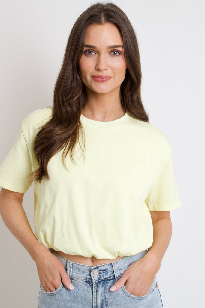 Lemon Bubble Hem Top