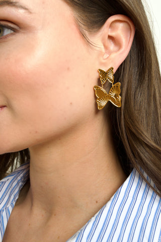 HELLO EDIE // Textured Butterfly Earrings