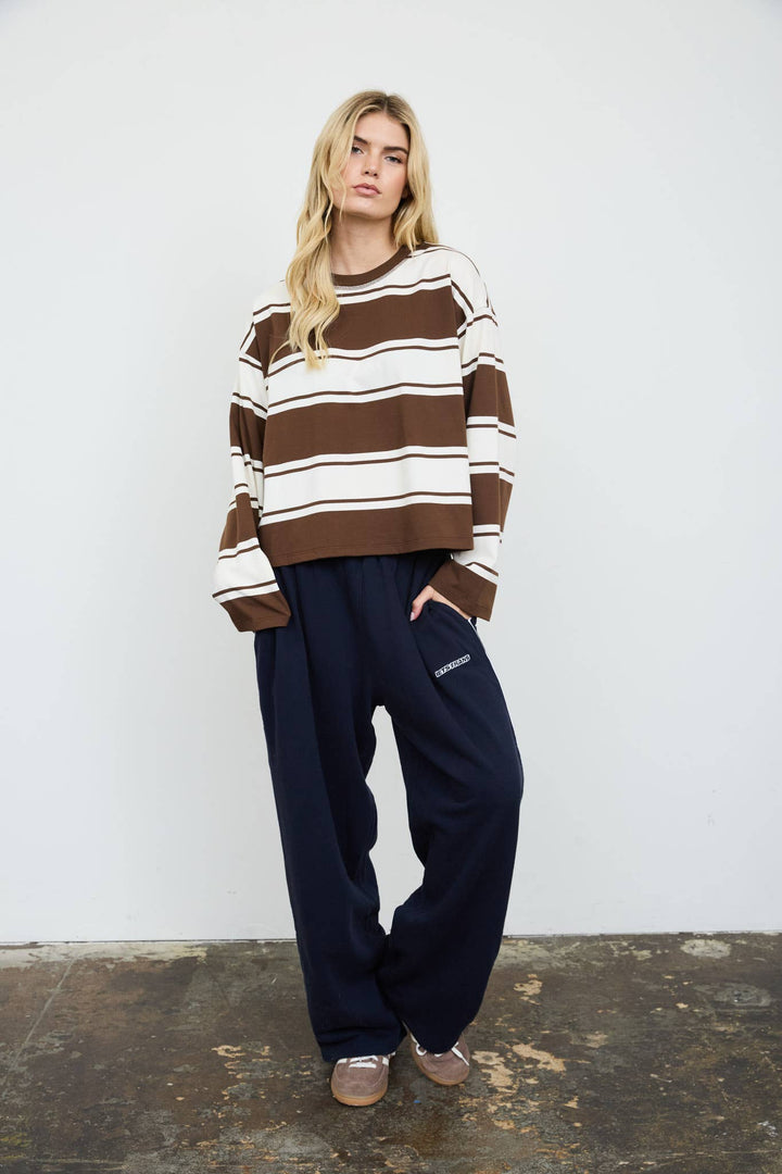 Rugby Stripe Tee // brown