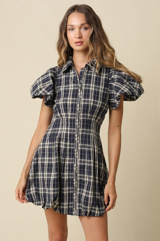 Jeanne Plaid Bubble Dress