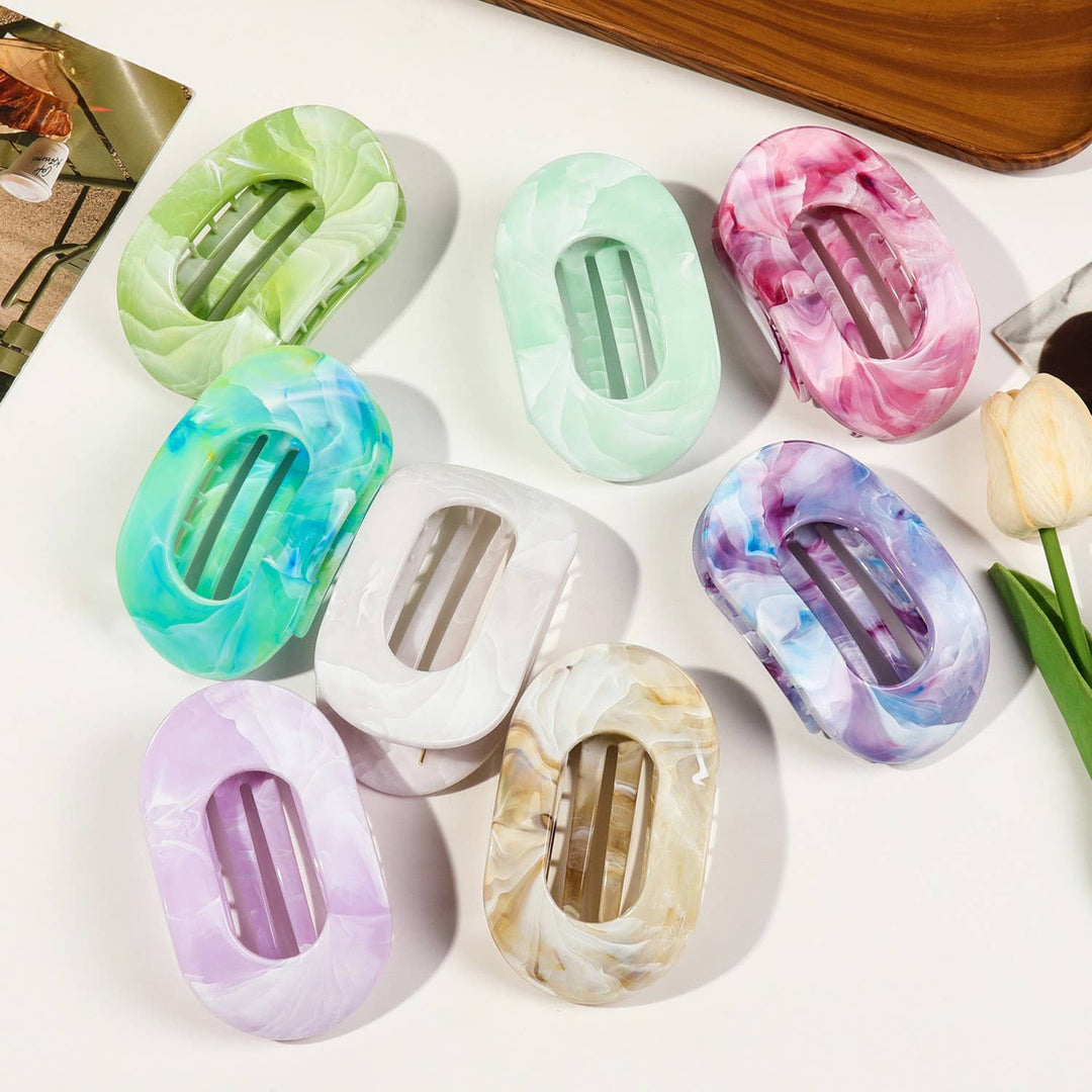 Flat Rounded Claw Clip // light blue