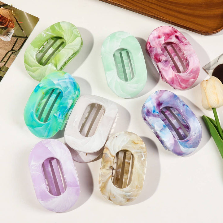 Flat Rounded Claw Clip // light blue
