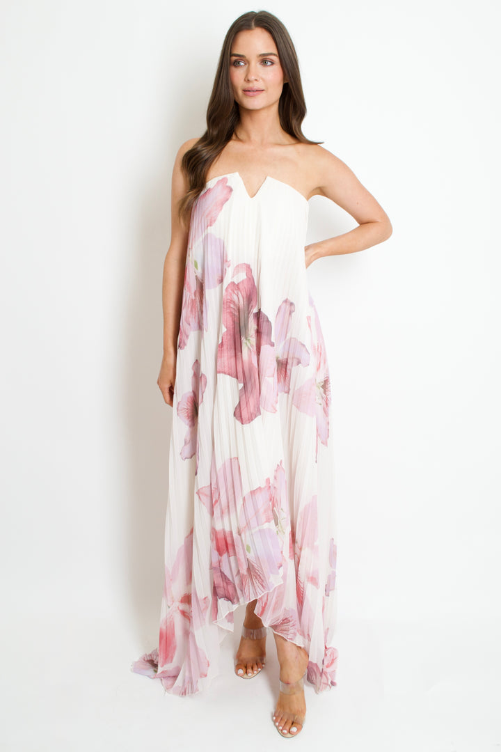 Laelia Orchid Pleated Midi Dress