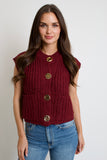 Zoey Knit Vest // wine