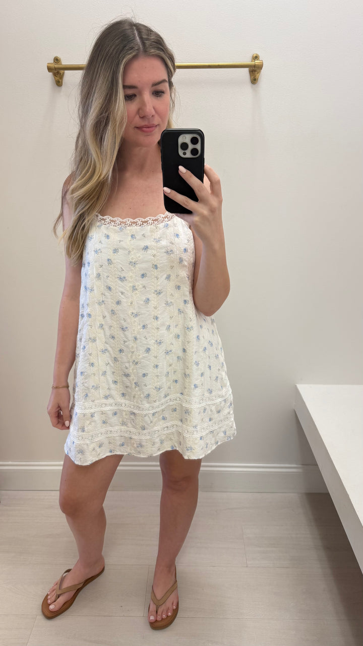 Ditsy Eyelet Babydoll Dress