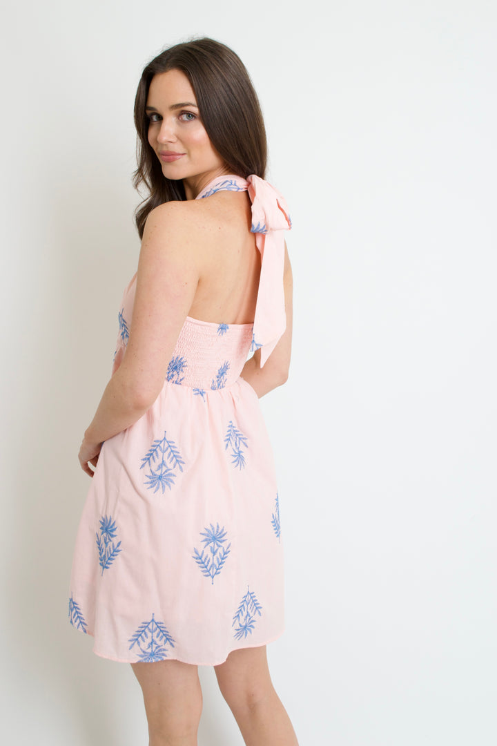Azure Leaf Mini Dress