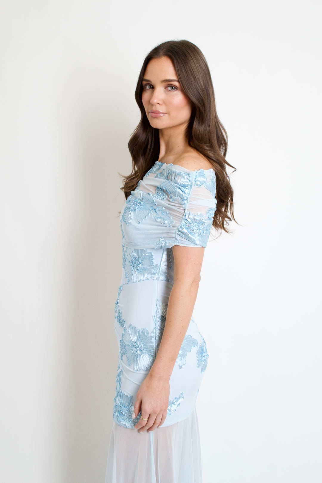 Azure Bloom Maxi Dress
