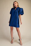 Kyla Puff Sleeve Dress // navy
