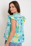 Erica Ruffle Sleeve Blouse