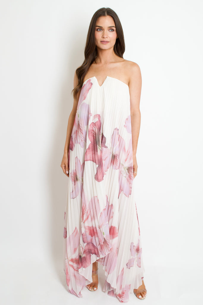 Laelia Orchid Pleaded Midi Dress